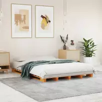 Lova iš palečių, vaško ruda, 140x200cm, pušies medienos masyvas