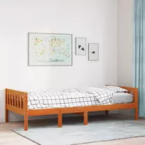 Vaikiška lova be čiužinio, vaško ruda, 90x200cm, pušies masyvas