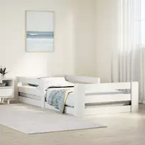Lovos rėmas be čiužinio baltas 80x160 cm medžio masyvo pušis