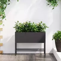Pakeltas Sodo Vazonas Juoda 60 x 26 x 45 cm Plienas