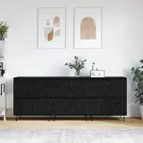 Šoninės lentynos 3 pcs Juodas ąžuolas