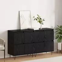 Šoninės lentynos 2 pcs juoda ąžuolo