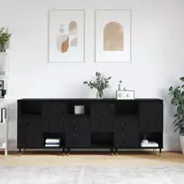 Šoninės lentynos 3 pcs Juodas ąžuolas