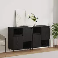 Šoninės lentynos 2 pcs juoda ąžuolo