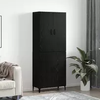 Aukštas spintelė 2 pcs Juodas ąžuolas Apdirbta mediena