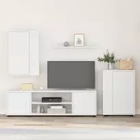 TV spintelių komplektas 4 pcs Balta Apdirbta mediena