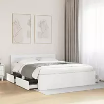 Lovos rėmas 2 pcs Baltas 150 x 200 cm Apdirbta mediena