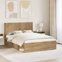 Lovos rėmas su saugojimu ir nugara 3 pcs Apdirbta mediena