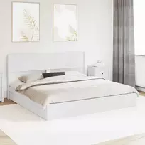 Lovos rėmas su saugojimu ir nugara Balta 180 x 200 cm