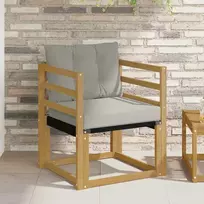 Lauko sofa Kietasis akacijos medis ir Textilene Balta