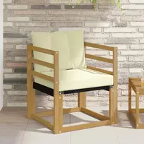 Lauko sofa Kietasis akacijos medis ir Textilene Balta