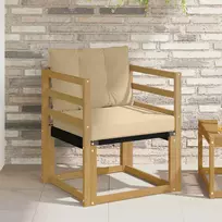 Lauko sofa Kietasis akacijos medis ir Textilene Balta