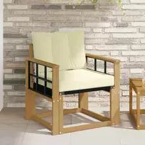 Lauko sofa Kietasis akacijos medis ir Textilene Balta