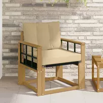 Lauko sofa Kietasis akacijos medis ir Textilene Balta