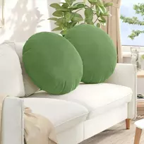Sėdynių pagalvėlės 2 pcs Šviesiai žalia Ø 40 x 13 cm Aksomas