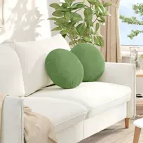 Sėdynių pagalvėlės 2 pcs Šviesiai žalia Ø 40 x 13 cm Aksomas