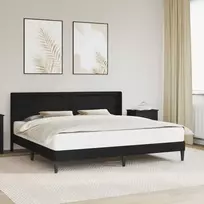 Lovos rėmas su LED juostelėmis Juoda 180 x 200 cm Dirbtinė oda