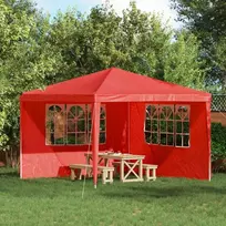 Šventinės palapinės šoninė siena 2 pcs 300 x 195 cm Raudona