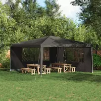 Šventinės palapinės šoninė siena 2 pcs 400 x 195 cm Antracito