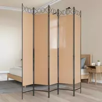 5-Panelis kambario skydas Smėlio 200 x 200 cm Audinys