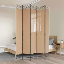 5-Panelis kambario skydas Smėlio 200 x 220 cm Audinys
