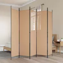 5-Panelis kambario skydas Smėlio 250 x 200 cm Audinys