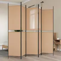 5-Panelis kambario skydas Smėlio 250 x 200 cm Audinys