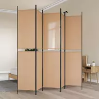 5-Panelis kambario skydas Smėlio 250 x 220 cm Audinys
