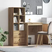Stalas su stalčių su lentyna 2 pcs Amatininkų ąžuolas