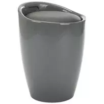 Taburetė-daiktadėžė, pilkos spalvos, dirbtinė oda