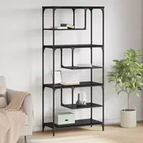 Knygų lentyna juoda ąžuolo 81 x 36 x 176 cm Apdirbta mediena