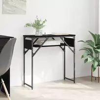 KonsolinisStaliukas Juodas ąžuolas 75x30x75cm Apdirbta mediena