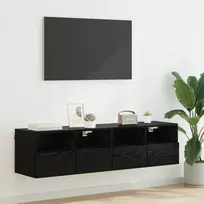 TV sieniniai spintelės 2 pcs Juodas ąžuolas 60 x 30 x 30 cm