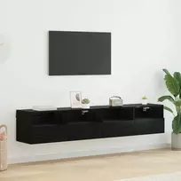 TV sieniniai spintelės 2 pcs Juodas ąžuolas 80 x 30 x 30 cm