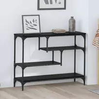 Konsolinis stalas su lentyna Juodas ąžuolas 100 x 30 x 75 cm