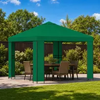 Pavėsinė 3 x 3 m Žalia Poliesteris ir plienas 190 gsm