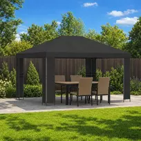 Pavėsinė 4 × 3 m Antracito Poliesteris ir plienas 190 gsm
