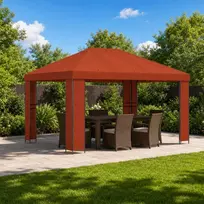 Pavėsinė 4 × 3 m Terakotos Poliesteris ir plienas 190 gsm