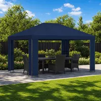 Pavėsinė 4 × 3 m Mėlyna Poliesteris ir plienas 190 gsm