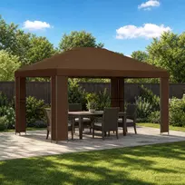 Pavėsinė 4 × 3 m Ruda Poliesteris ir plienas 190 gsm
