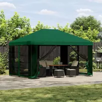 Sodo pavėsinė su šoninėmis sienelėmis 4 × 3 m Žalia