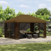 Sodo pavėsinė su šoninėmis sienelėmis 4 × 3 m Taupe