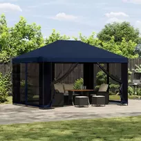 Sodo pavėsinė su šoninėmis sienelėmis 4 × 3 m Mėlyna