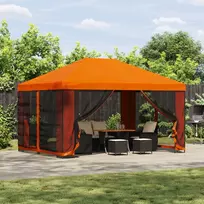 Sodo pavėsinė su šoninėmis sienelėmis 4 × 3 m Oranžinė