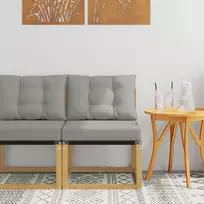 Lauko Vidurinis Sofa Kietas akacijos medis ir tekstilenas Balta