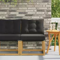 Lauko Vidurinis Sofa Kietas akacijos medis ir tekstilenas Balta