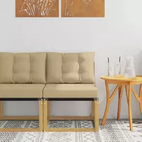 Lauko Vidurinis Sofa Kietas akacijos medis ir tekstilenas Balta