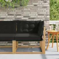 Lauko kampinė sofa Kietasis akacijos medis ir Textilene Balta
