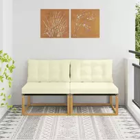 Lauko Vidurinis Sofa Kietasis akacijos medis ir Textilene Balta