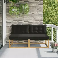 Lauko Vidurinis Sofa Kietasis akacijos medis ir Textilene Balta